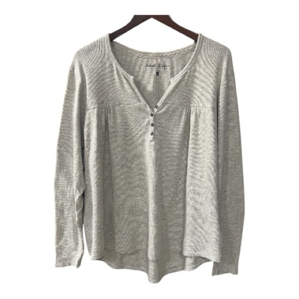 North River Outfitters long Sleeve Thermal Material Gray Blouse Size XL Women